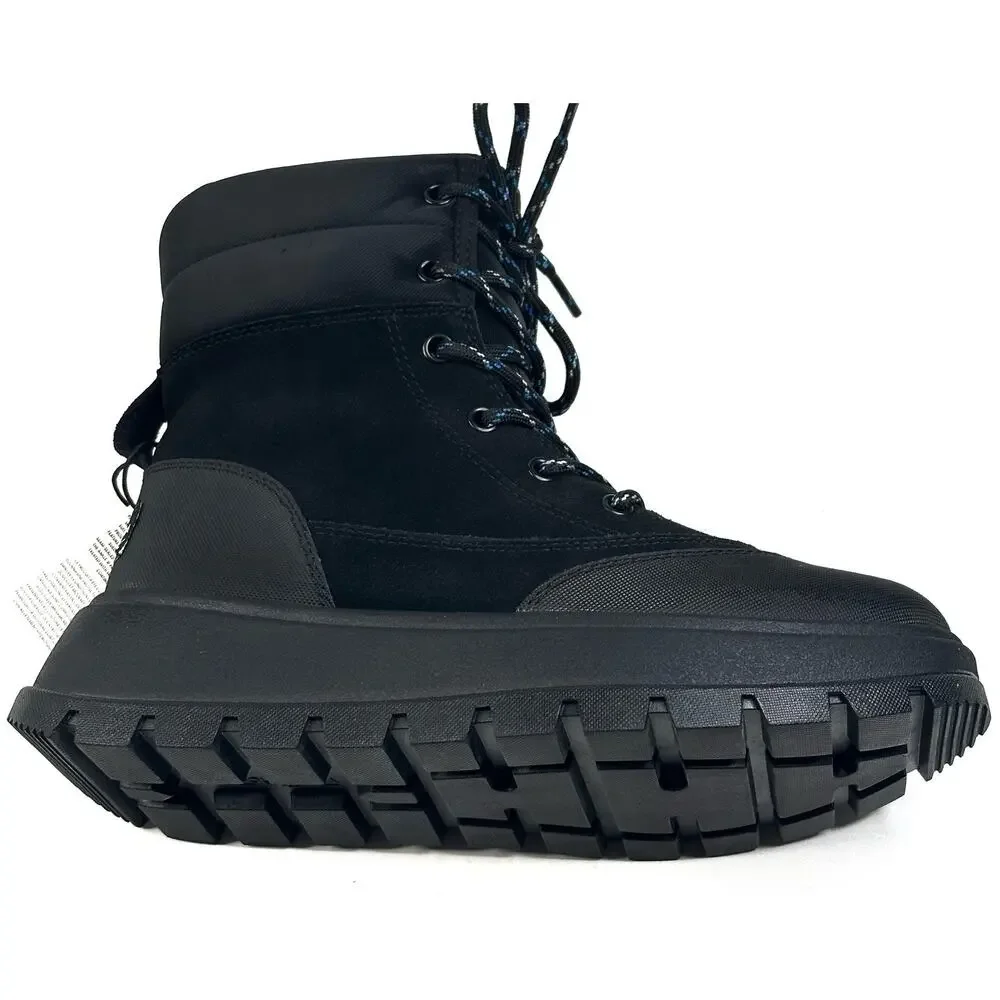 Koolaburra by UGG Deza Lace-Up Utility Boots Womens Size 6 Black Suede New $120